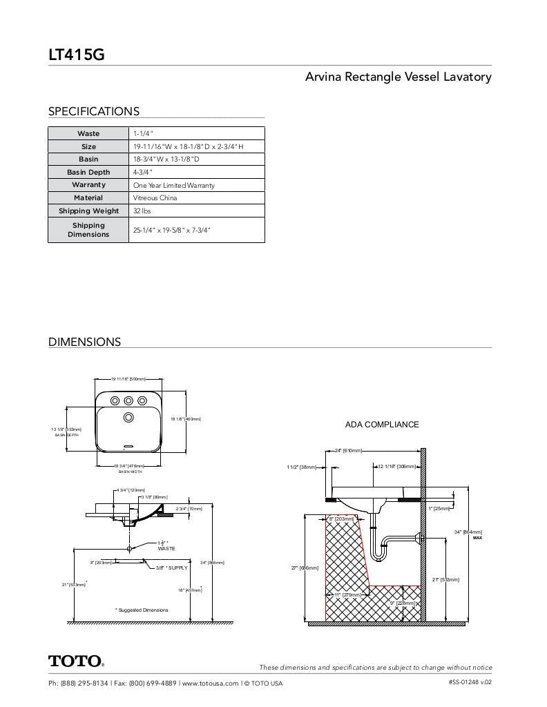 Arvina 19-11/16" Rectangle Vessel Lavatory