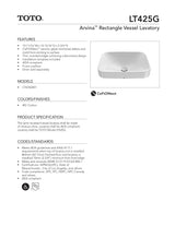 Arvina 19-11/16" Rectangle Vessel Lavatory - Outset