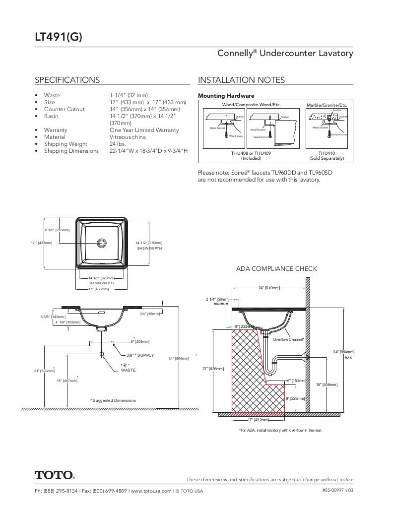 Connelly®Undercounter Lavatory