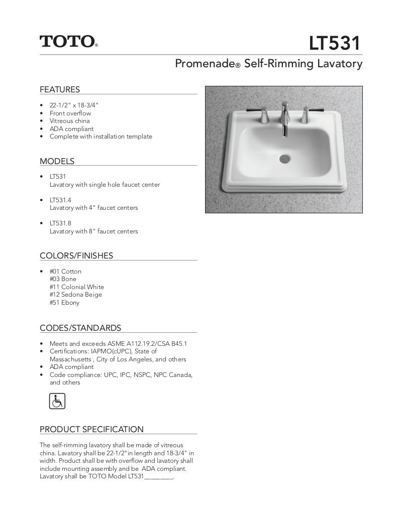 Promenade®Self Rimming Lavatory