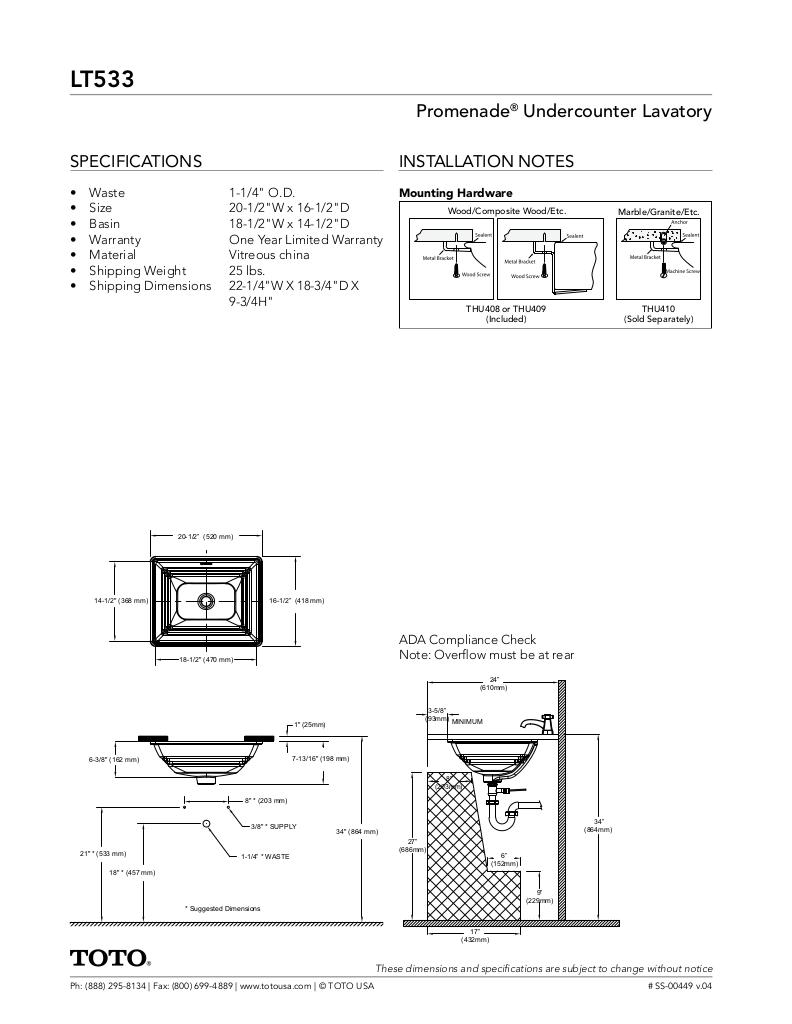 Promenade®Undercounter Lavatory