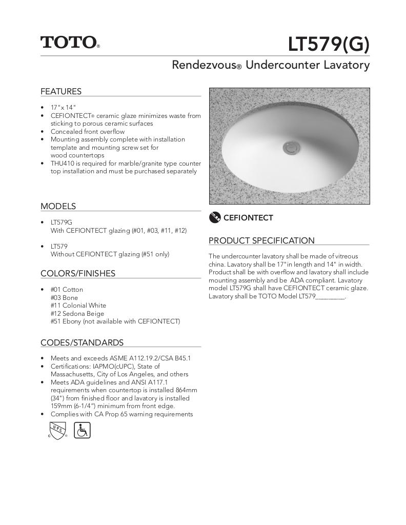 Rendezvous®Undercounter Lavatory