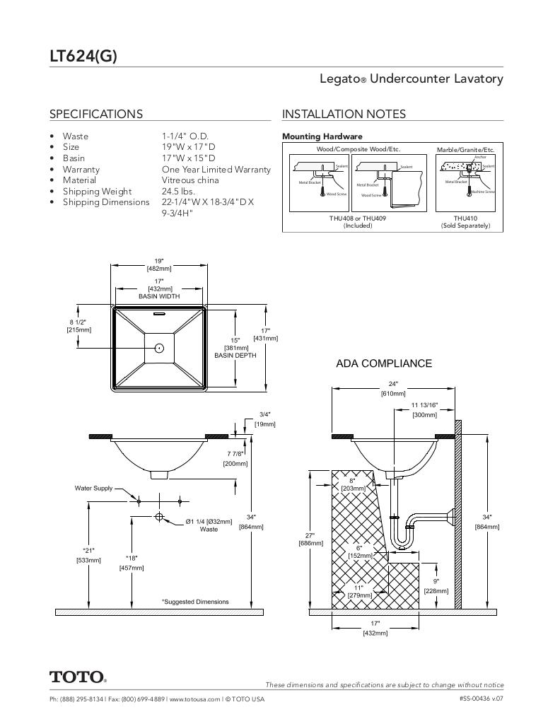 Legato Undercounter Lavatory
