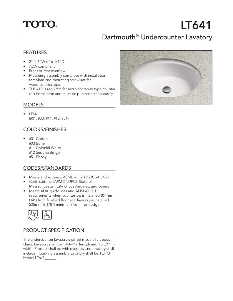 Dartmouth®Undercounter Lavatory