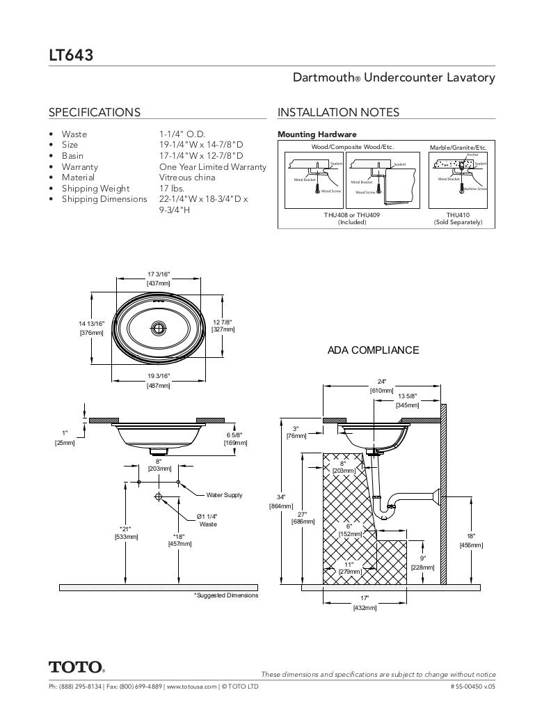 Dartmouth®Undercounter Lavatory
