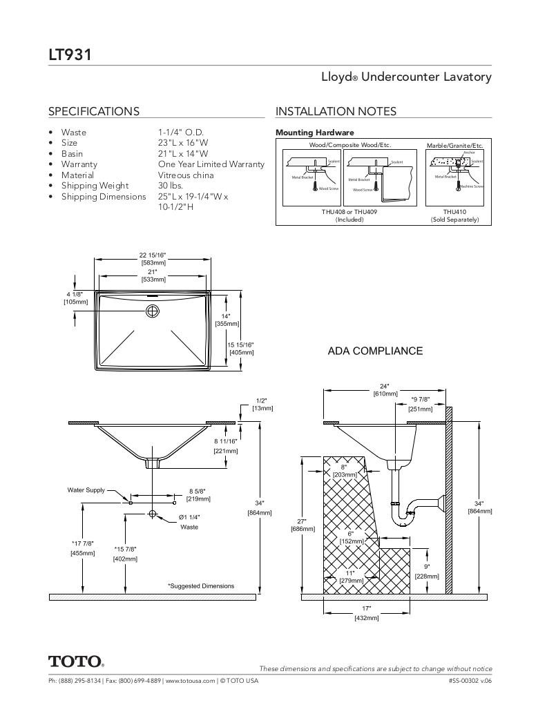 Lloyd®Undercounter Lavatory