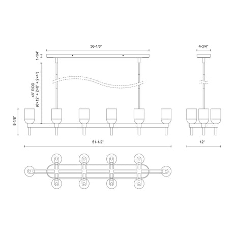 Alora Lucian 52-in Linear Pendant