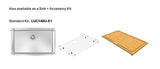 Lucia U Standard Kit 30" Single Strd Kit - Undermount, 18 Gauge, R15 (Inc. Cut Board+Grid)
