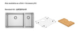 Lucia U Standard Kit 31" 60/40 Double Strd Kit - Undermount, 18 Gauge, R15 (Inc. Cut Board+Grid)
