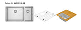 Lucia U Deluxe Kit 31" 60/40 Double Delux Kit - Undermount, 18 Gauge, R15 (Inc. ASC400LU+Grid)