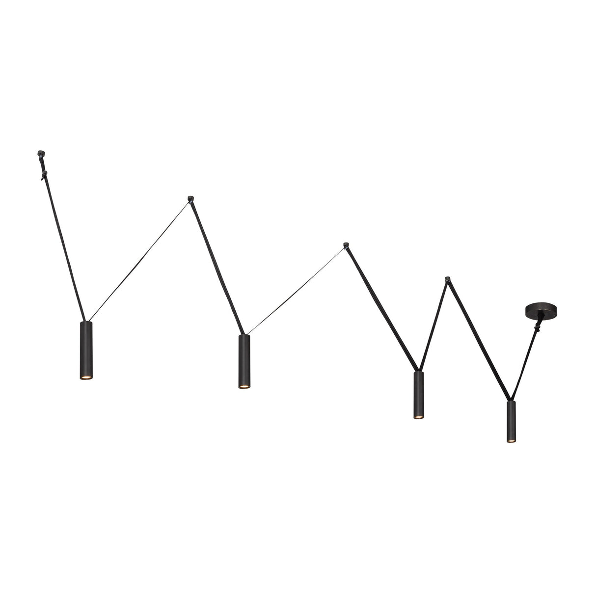 Kuzco Mason 4 Head Linear Pendant – Adjustable with Metal Strap Detail