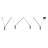 Kuzco Mason 4 Head Linear Pendant – Adjustable with Metal Strap Detail