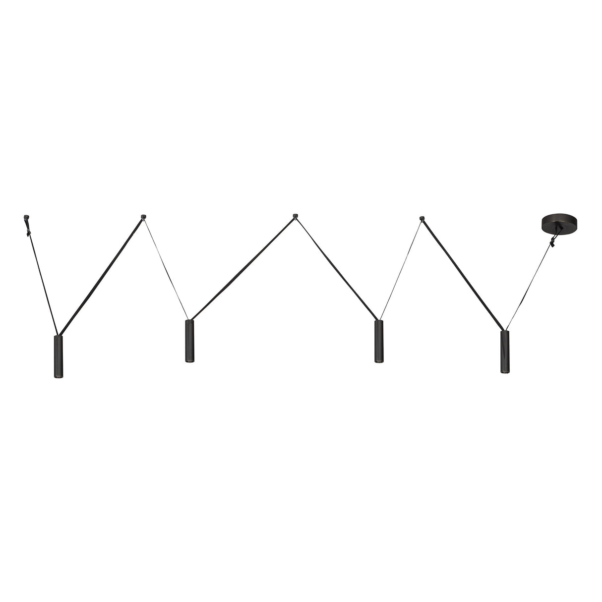 Kuzco Mason 4 Head Linear Pendant – Adjustable with Metal Strap Detail
