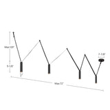 Kuzco Mason 4 Head Linear Pendant – Adjustable with Metal Strap Detail