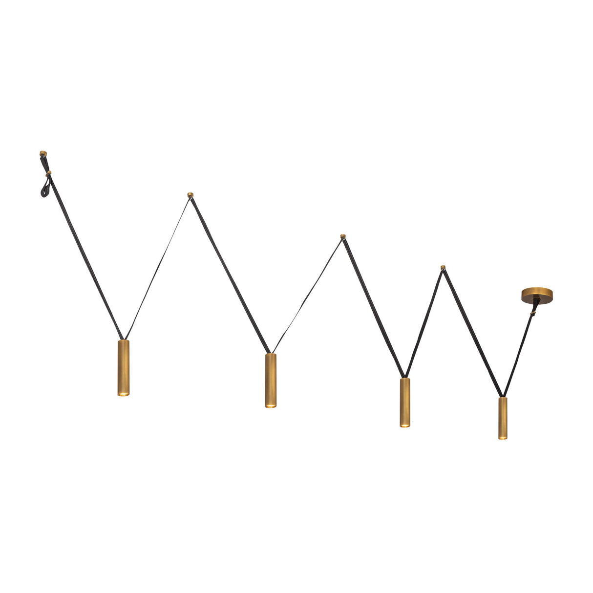 Kuzco Mason 4 Head Linear Pendant – Adjustable with Metal Strap Detail