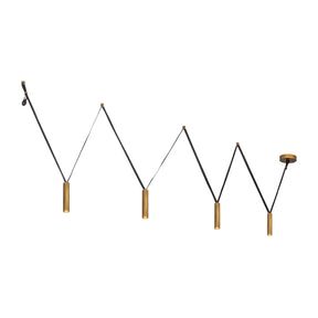 Kuzco Mason 4 Head Linear Pendant – Adjustable with Metal Strap Detail