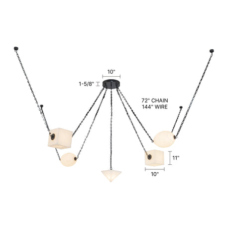 Alora Mineral 5-Head Chandelier