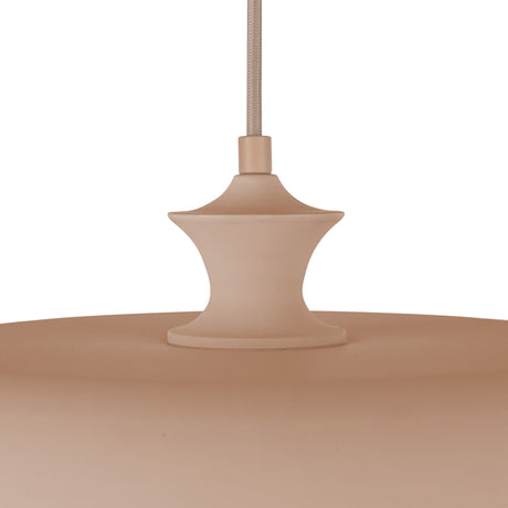 Close-up of the Minori pendant shade top and stem in Peach