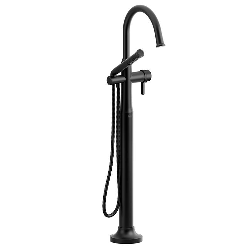 Momenti 2-way Type T (thermostatic) coaxial floor-mount tub filler with hand shower