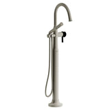Momenti 2-way Type T (thermostatic) coaxial floor-mount tub filler with hand shower