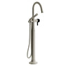Momenti 2-way Type T (thermostatic) coaxial floor-mount tub filler with hand shower
