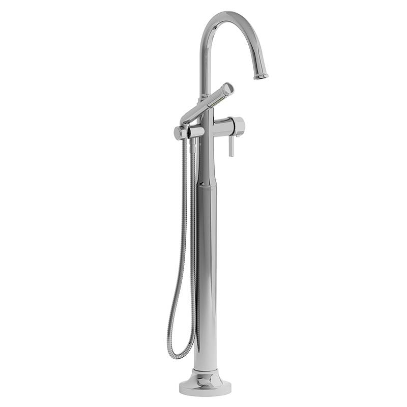 Momenti 2-way Type T (thermostatic) coaxial floor-mount tub filler with hand shower