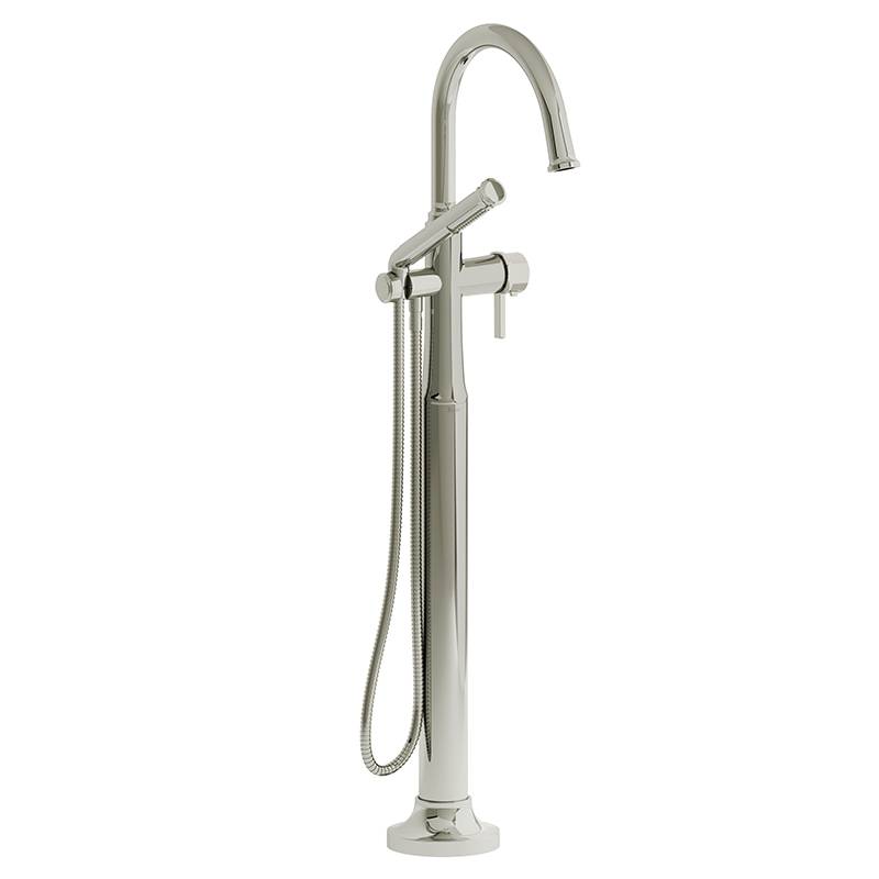 Momenti 2-way Type T (thermostatic) coaxial floor-mount tub filler with hand shower