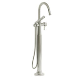 Momenti 2-way Type T (thermostatic) coaxial floor-mount tub filler with hand shower