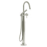 Momenti 2-way Type T (thermostatic) coaxial floor-mount tub filler with hand shower