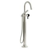 Momenti 2-way Type T (thermostatic) coaxial floor-mount tub filler with hand shower