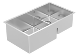 Montego Low Divide 31" 60/40 Double Low Div Sink, Undermount, 16 Gauge, R15, Single Box
