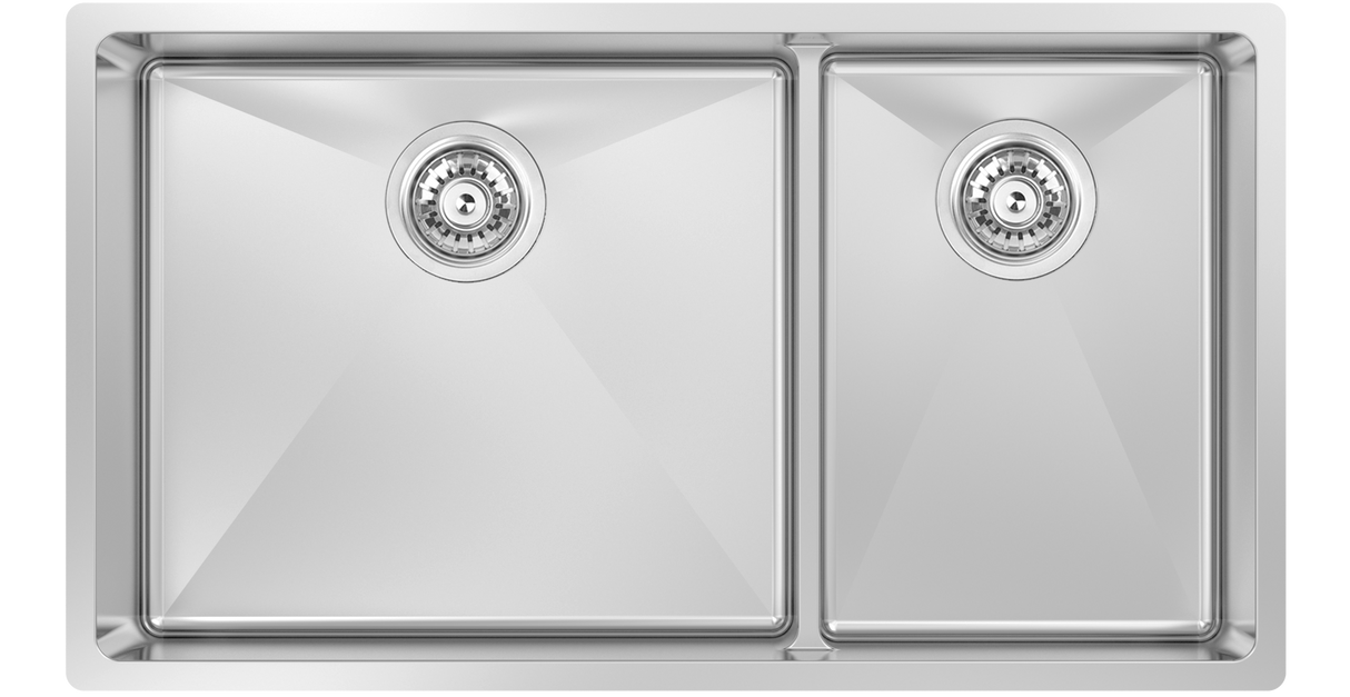 Montego Low Divide 31" 60/40 Double Low Div Sink, Undermount, 16 Gauge, R15, Single Box