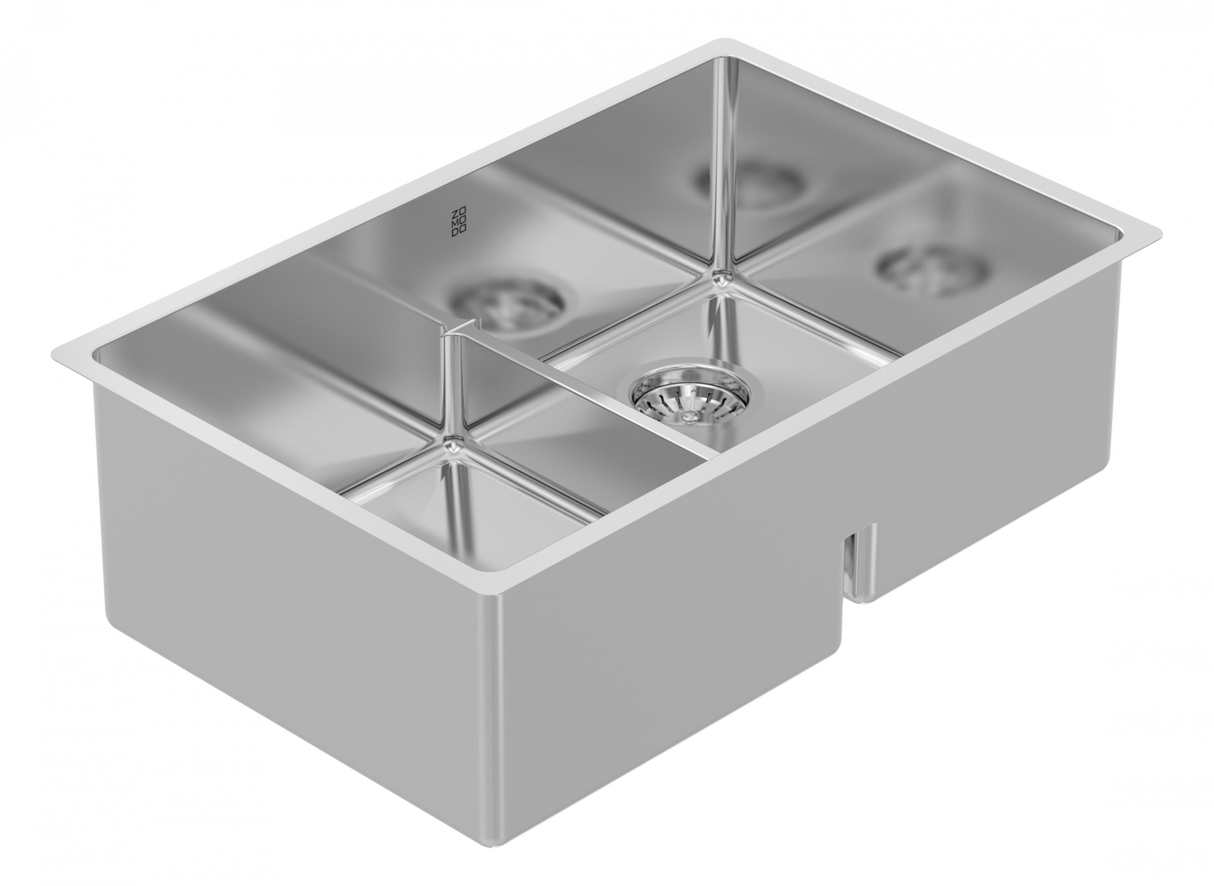 Montego Low Divide 27" 60/40 Double Low Div Sink, Undermount, 16 Gauge, R15, Single Box