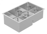 Montego Low Divide 27" 60/40 Double Low Div Sink, Undermount, 16 Gauge, R15, Single Box