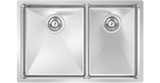 Montego Low Divide 27" 60/40 Double Low Div Sink, Undermount, 16 Gauge, R15, Single Box
