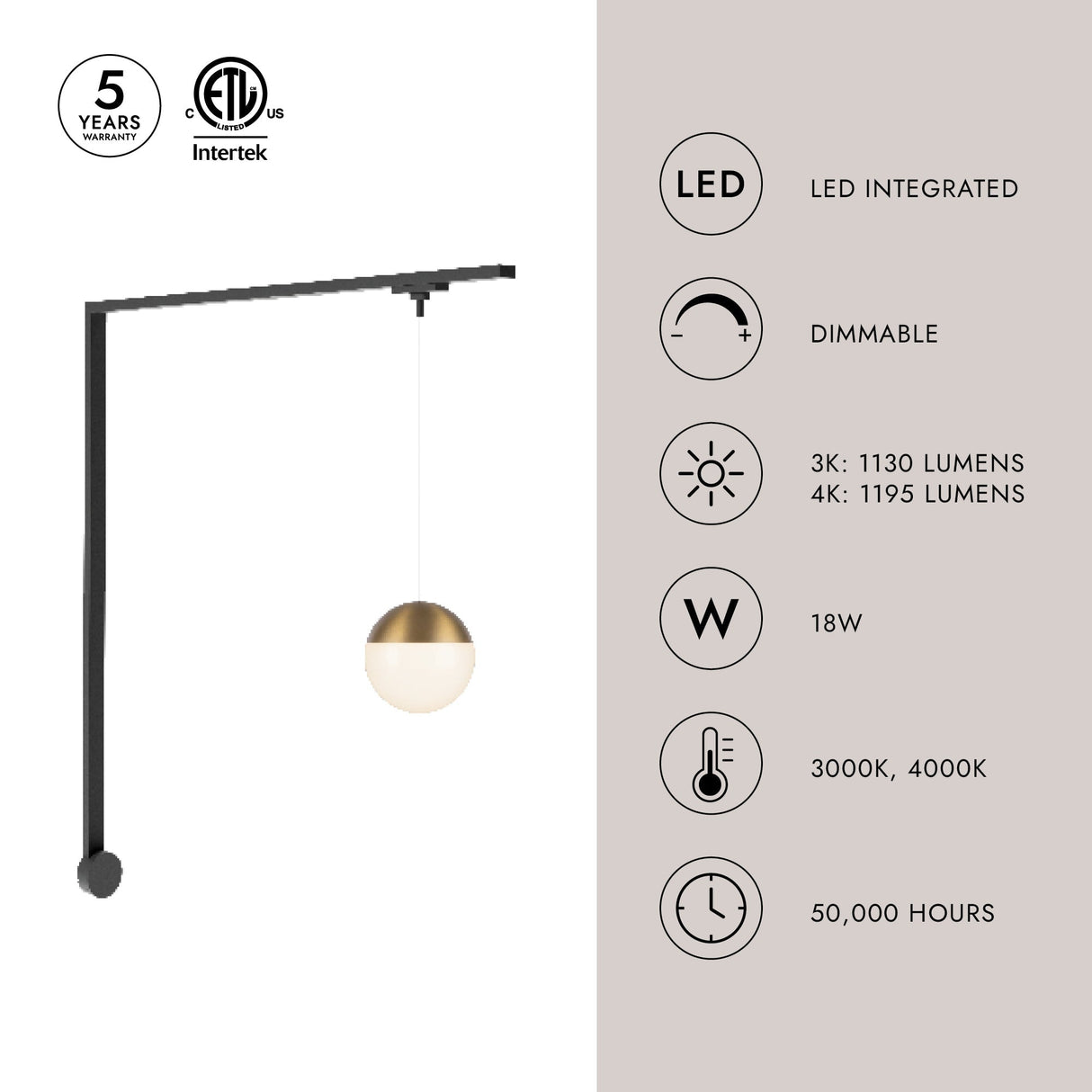 Kuzco Trilo Wall Kit - Monae 1 Head