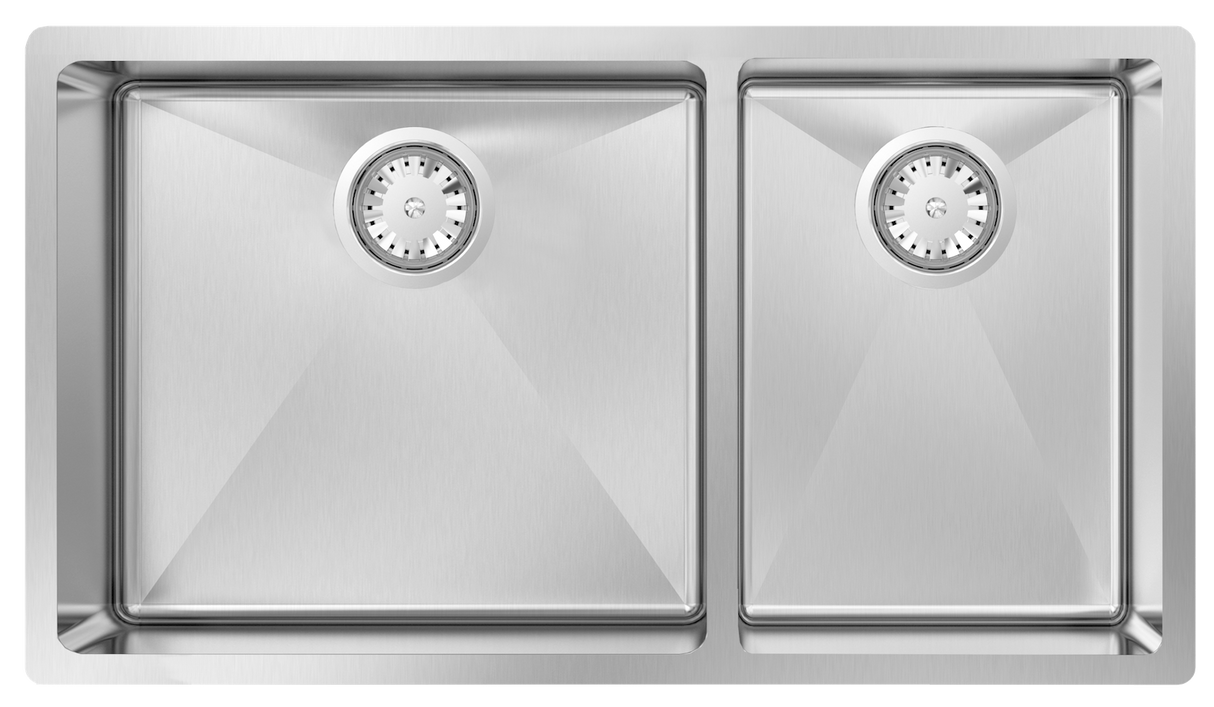 Montego 31" 60/40 Double Sink, Undermount, 18 Gauge, R15, Single Box