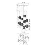 Alora Onyx 5 Head Multi Pendant