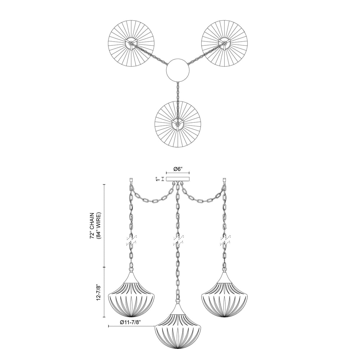 Alora Mood Farrah 3 Head Multi Pendant
