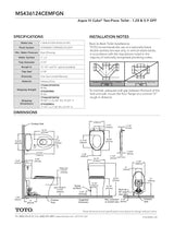 AquiaIV Cube Toilet - 1.28 GPF & 0.9 GPF, Universal Height, Washlet+ Connection - New