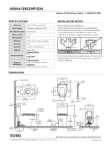 AquiaIV Toilet - 1.28 GPF & 0.9 GPF, Universal Height - WASHLET+ Connection - New