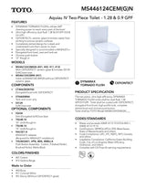 AquiaIV Toilet - 1.28 GPF & 0.9 GPF, Elongated Bowl - WASHLET+ Connection - New