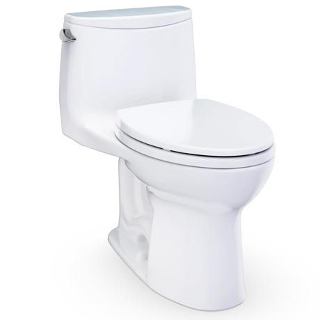 TOTO Ultramax One-Piece Toilet, 1.28 GPF, Elongated, Universal Height, WASHLET+ Connection, Cotton White (Seat Not Included)