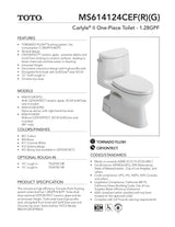 Carlyle II One-Piece Toilet, 1.28 GPF,WASHLET + Connection