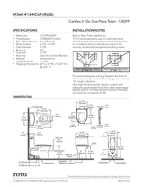 Carlyle II 1G One-Piece Toilet, 1.0 GPF,WASHLET + Connection