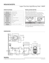 Legato One-Piece Toilet, 1.28GPF, Elongated Bowl -WASHLET + Connection - Slim Seat