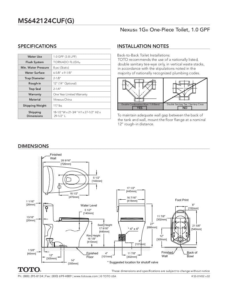 Nexus 1G One-Piece Toilet, 1.0 GPF, Elongated Bowl