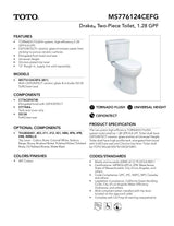 Drake Two-piece Toilet, 1.28 GPF, Elongated Bowl - Universal Height