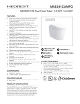 NEOREST RS Dual Flush Toilet - 1.0 GPF & 0.8 GPF