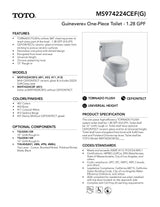 Guinevere One-Piece Toilet, 1.28 GPF, Elongated Bowl